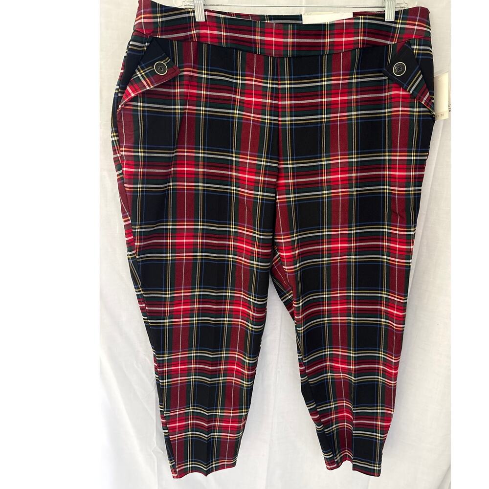 NWT Cato Size 20WP Hi-Rise Slim Petite Plaid Trouser Pants